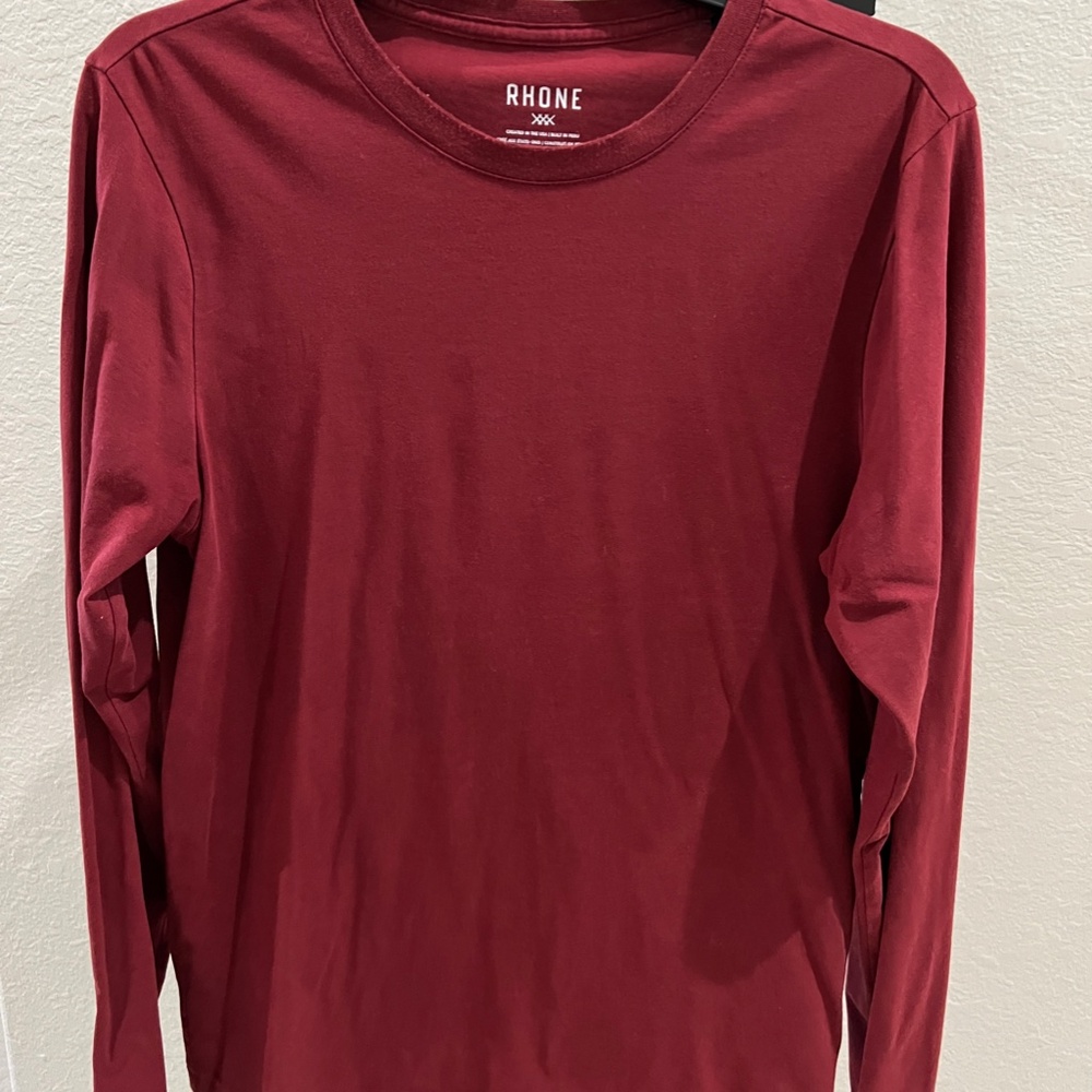 RHONE Element Long Sleeve Tee in Crimson